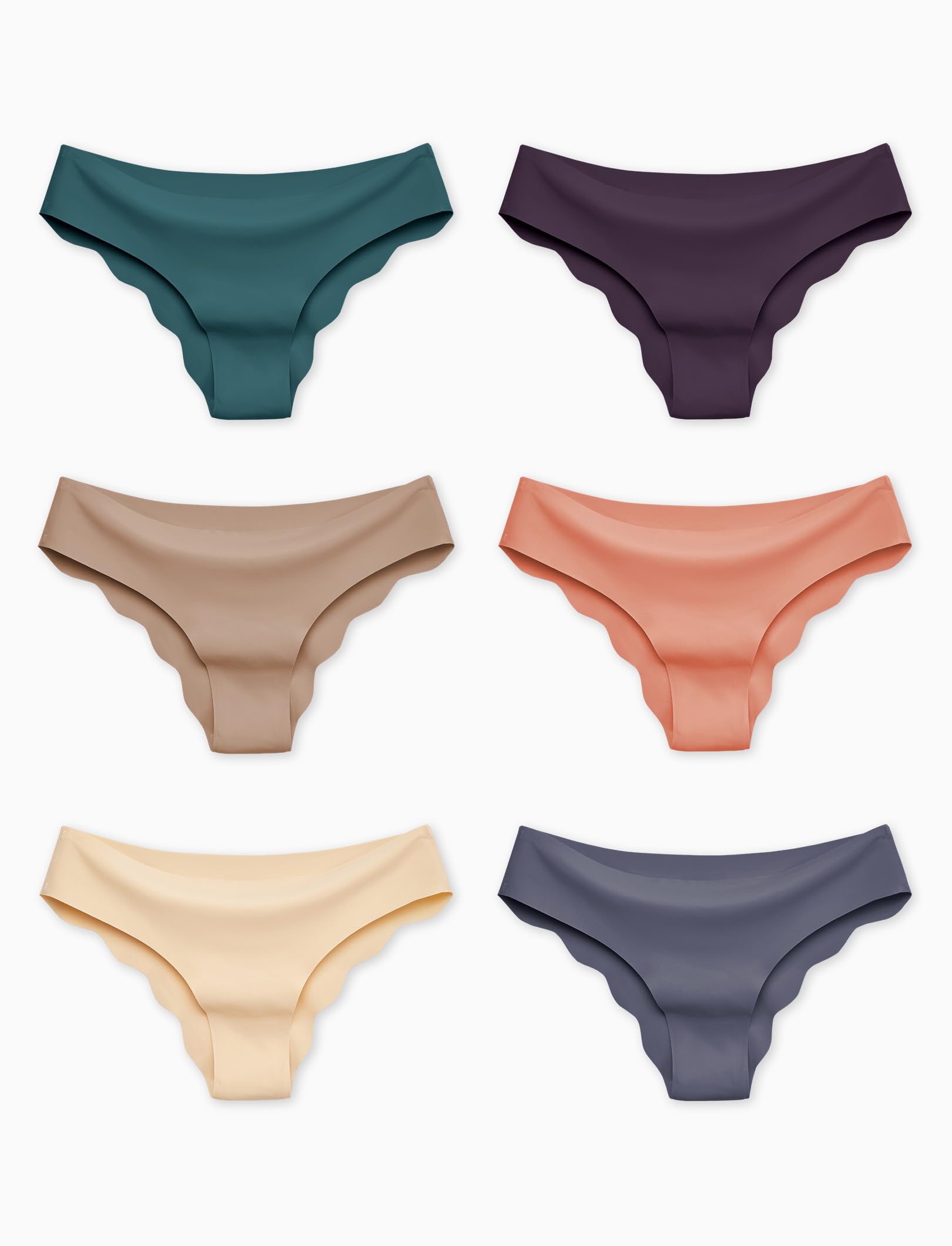 PATPAT Teen Girls Seamless Underwear No Show Panties Pack of 6 Invisible Briefs for Big Girl Stretch Bikini