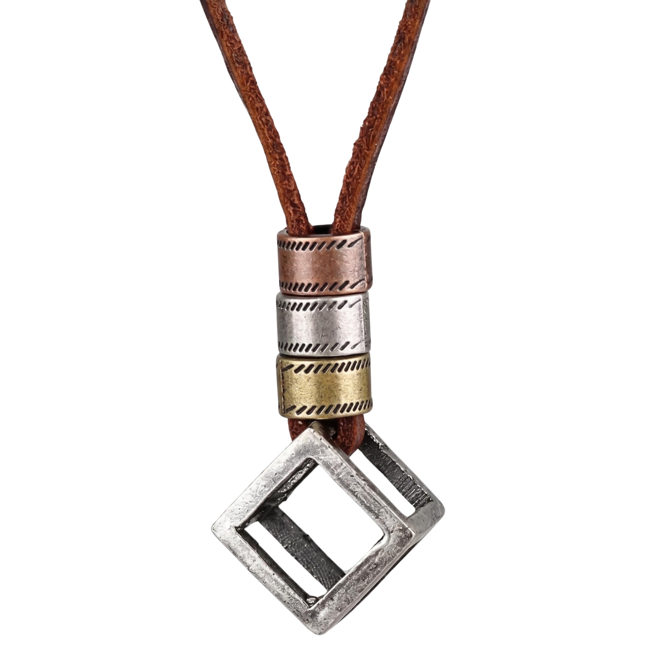 the men thing Vintage Alloy Pendant with Adjustable Pure Leather Cord Necklace for Men & Boys-picture-45