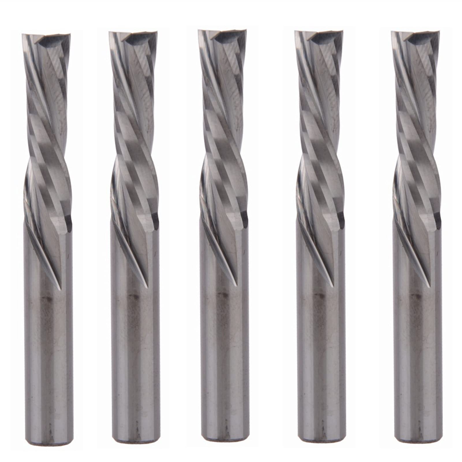 BERWENNY 5pcs 6/22mm Left Handed Down Cut 2 Flutes Carbide End Mills Tools Compatible with CNC Router Wood Milling Cutter Bit