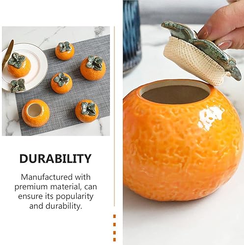 Miniatura 4 de Tarro de almacenamiento de cerámica con forma de fruta, tarro de almacenamiento de alimentos, tarro de galletas, mesa o cocina, decoración de