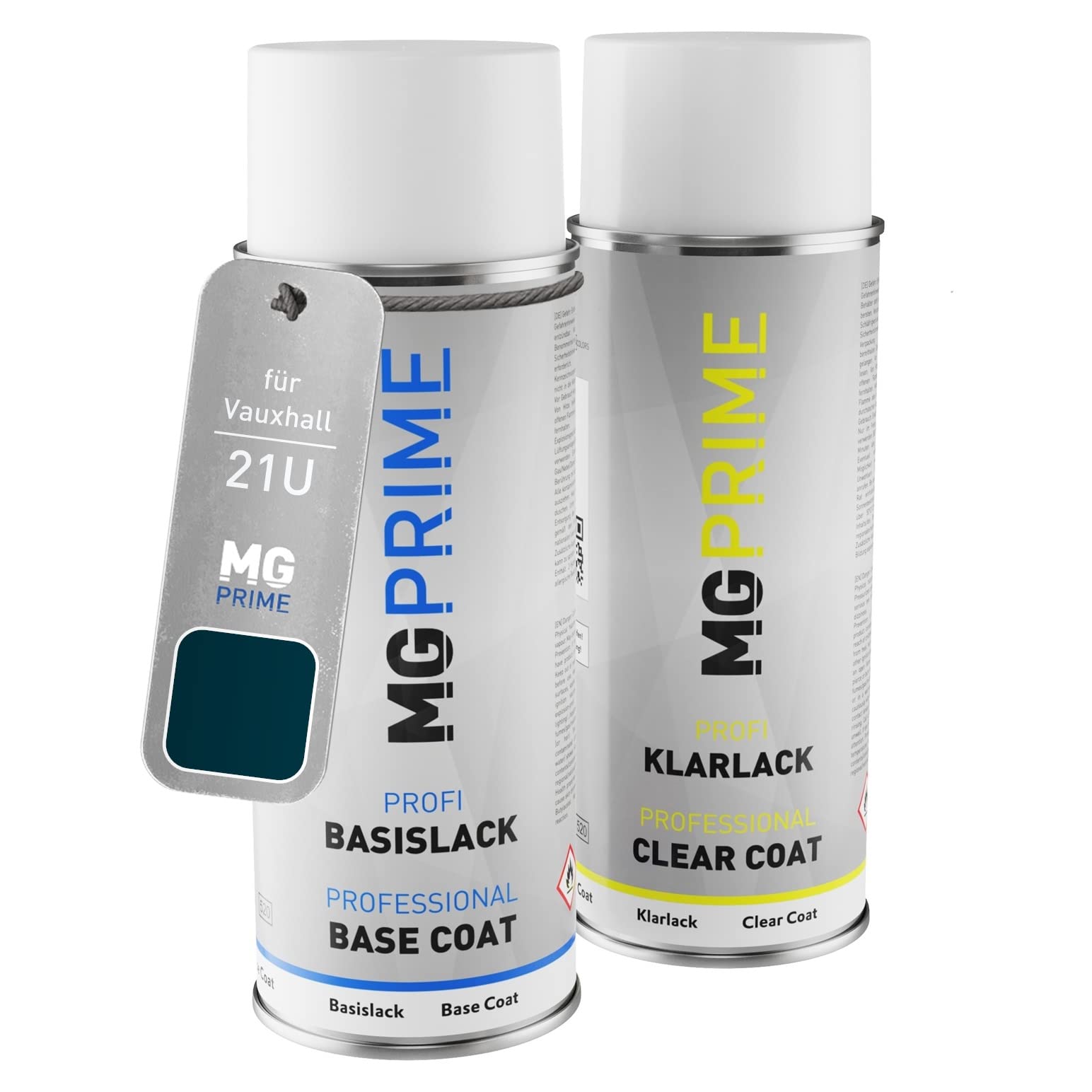 Mg Prime Peacock Mica Car Paint Spray Can Set For Vauxhall 21U / Acu Base Coat Clear Coat Spray Can 400Ml