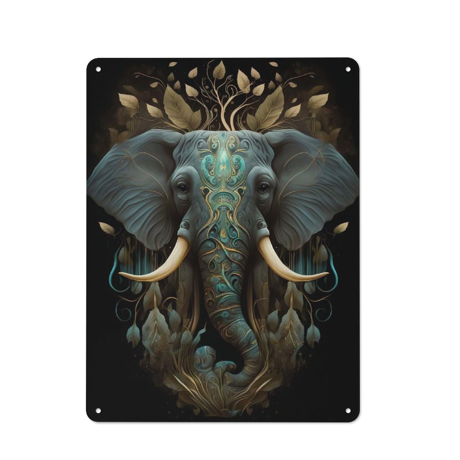 Junmoney Magic Elephant Retro Tin Sign 40X30cm For Guest Room Or Hallway, For Kitchen, Dining Room And Home Bar Wall Decor