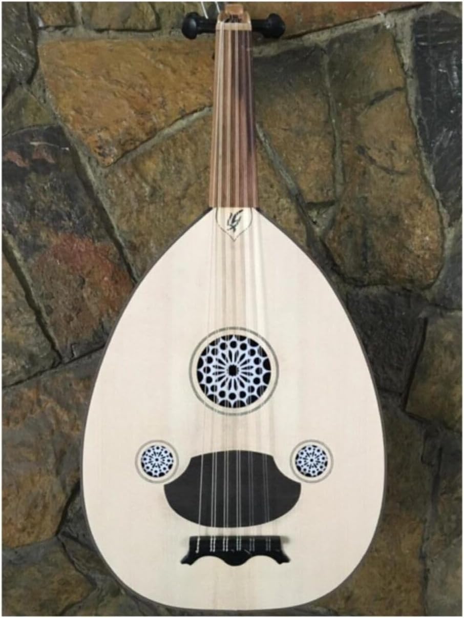 Oud Musical Instrument Walnut Wood Beginner Training, Glossy Polyester Finish