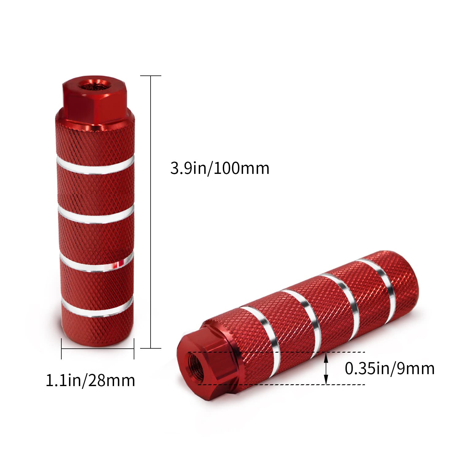 8mm Vélo Pegs en Aluminium Antidérapants BMX Pegs Universels,1 Paire