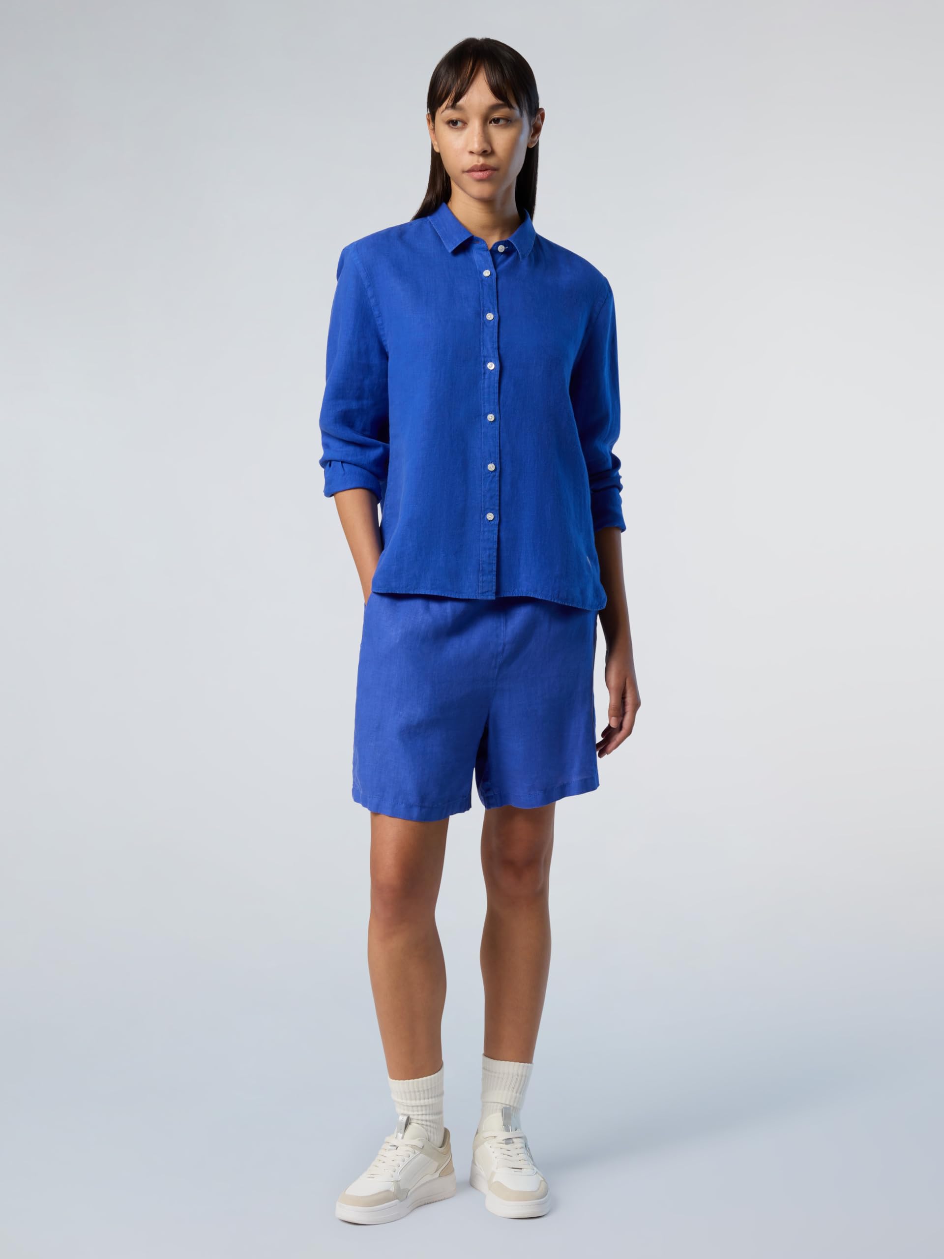 NORTH SAILS Camicia Donna in Lino European Flax™ con Dettagli a Righe