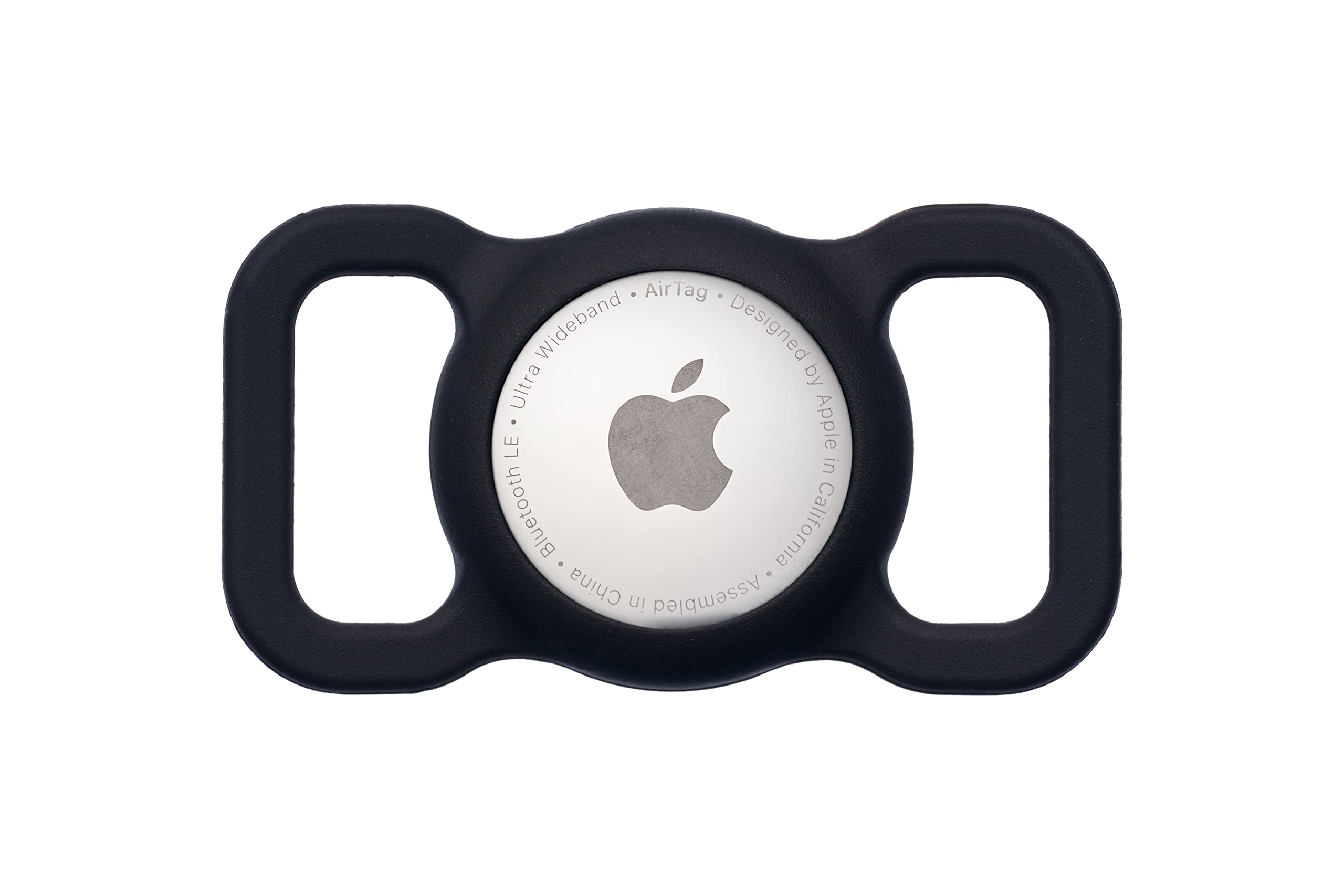 Silicone Pet Collar Tracker Holder – Compatible with Apple AirTag – For Cats, Dogs, Bags, Luggage, Rucksacks – Anti-Lost GPS Case with Strap Loop Design (Black)