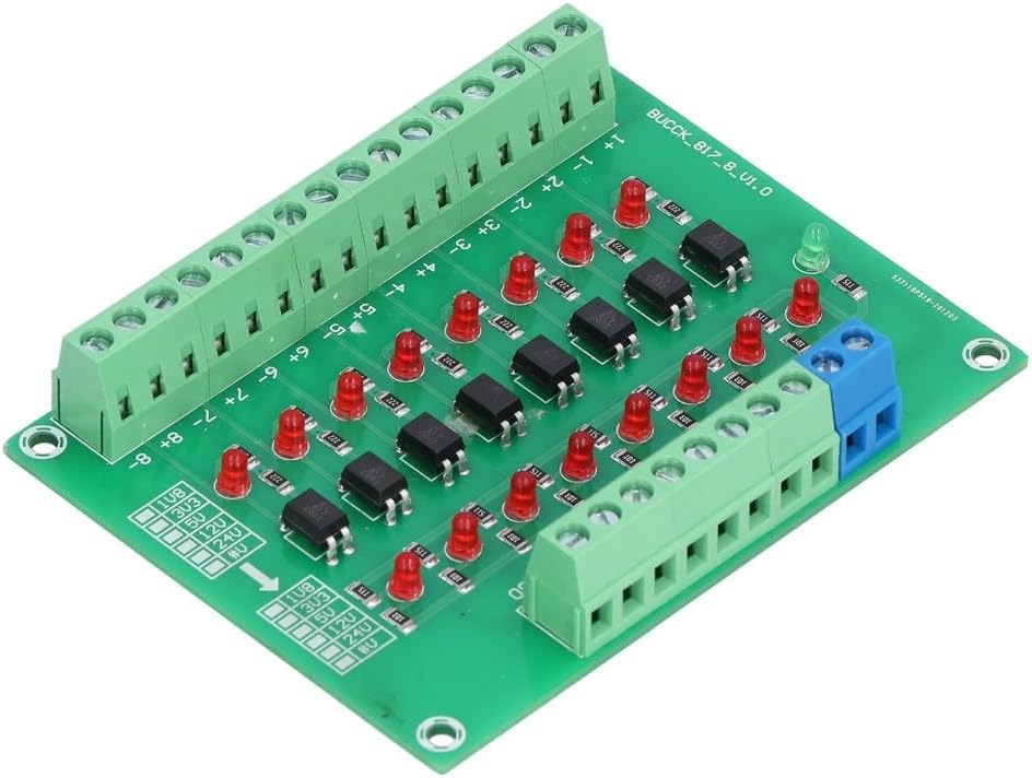 Optical Isolation Module 24V to 5V 8 Channel Optocoupler PLC Signal Converter Board for Industrial Control Systems