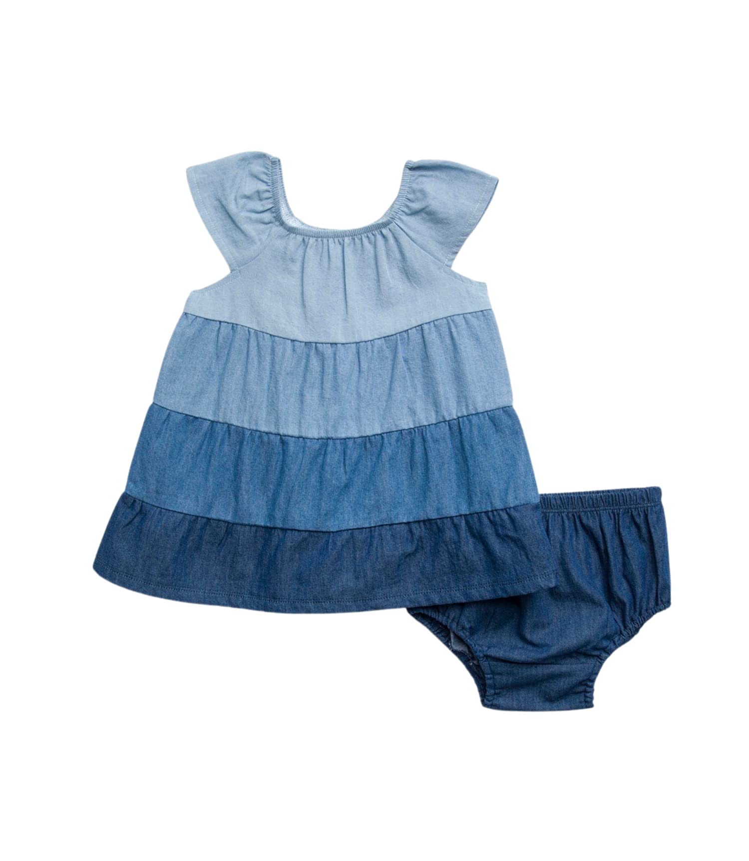 SplendidBaby Girls Infant Chambray Tiered Casual Play Dress