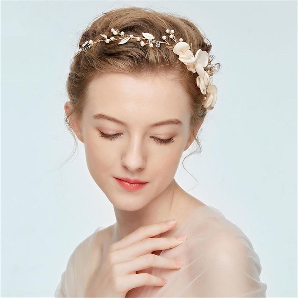 GCF® Garland Bridemaid Flower Bridal Wreath Artificial Flower Head Wreath For Hair Floral Bridal Hair Accessory Wedding Flower Headpiece