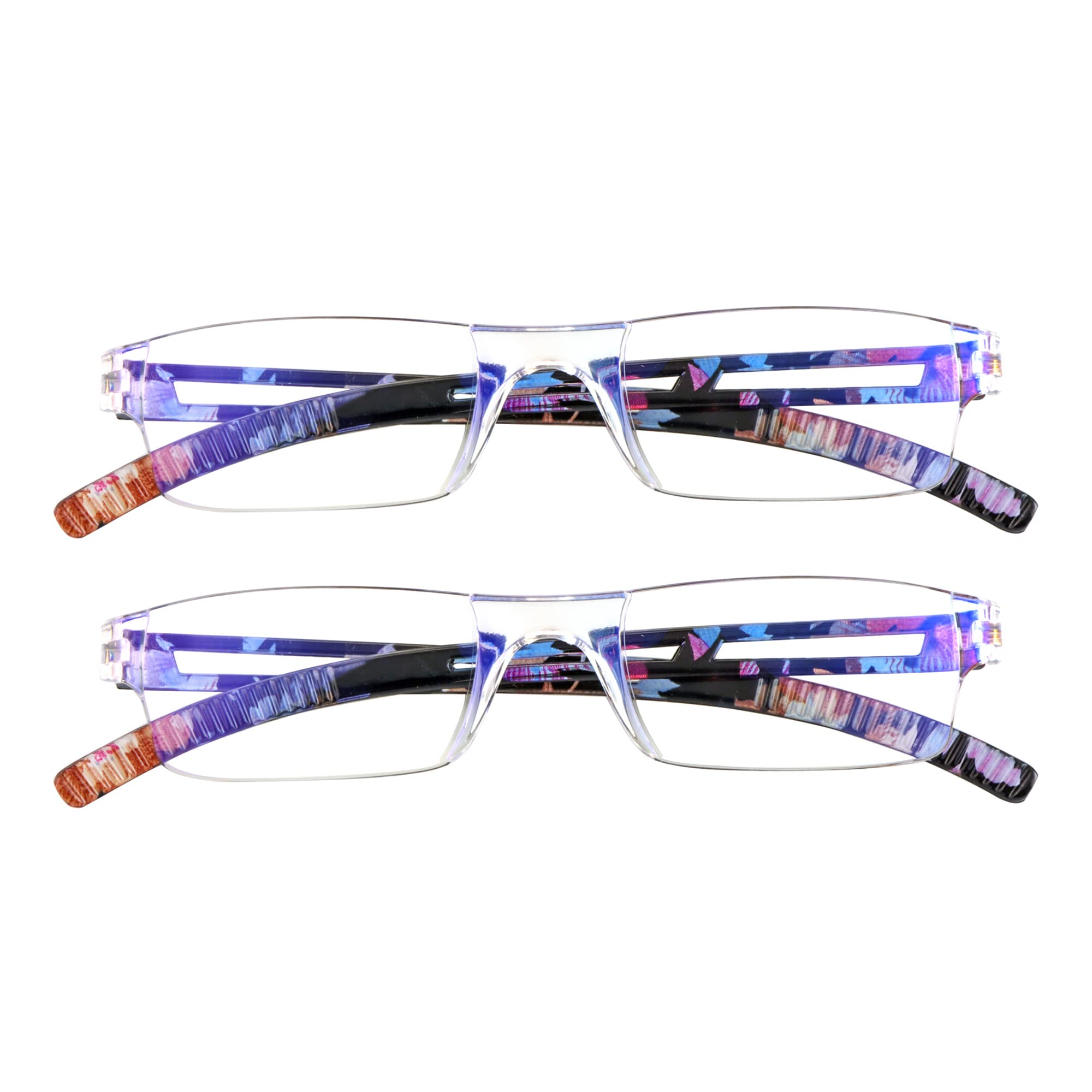 LifeArt 2/4 Pairs Reading Glasses, Blue Light Blocking Glasses, Computer Glasses for Men and Women, Rectangle Eyewear Frame