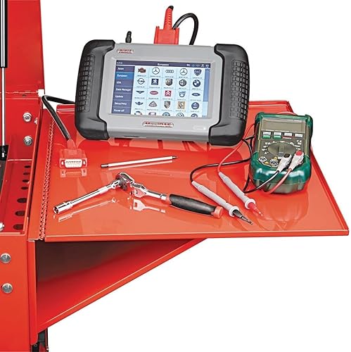 Miniatura 5 de HFT US General Bandeja lateral plegable para un carrito de herramientas de 5 cajones, color (rojo)