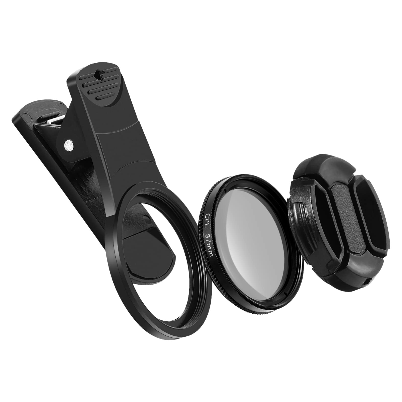 UKCOCO Clip-on Phone CPL Filters: 37mm Clip-on CPL Phone Camera Lens Filter Universal Circular Polarizer Lens Eliminate Reflections Enhance Colors Minimize Glare