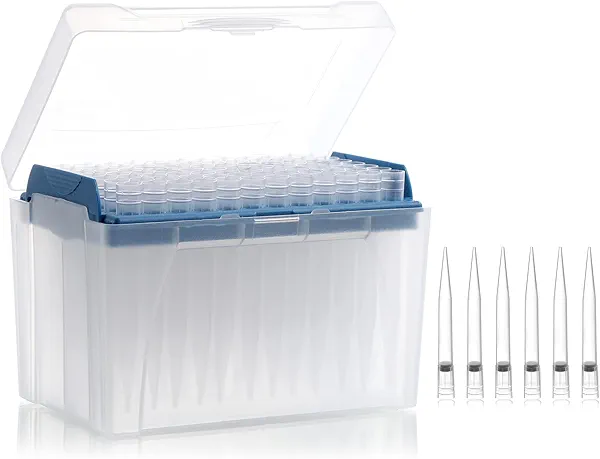 1000µL Filtering Pipette Tips - Universal Filter Pipettor Tips-Racked(Box),RNase/DNase Free & Pyrogen Safe,Clear,96 Tips/Rack Pk x 10 Racks (960 Tips)
