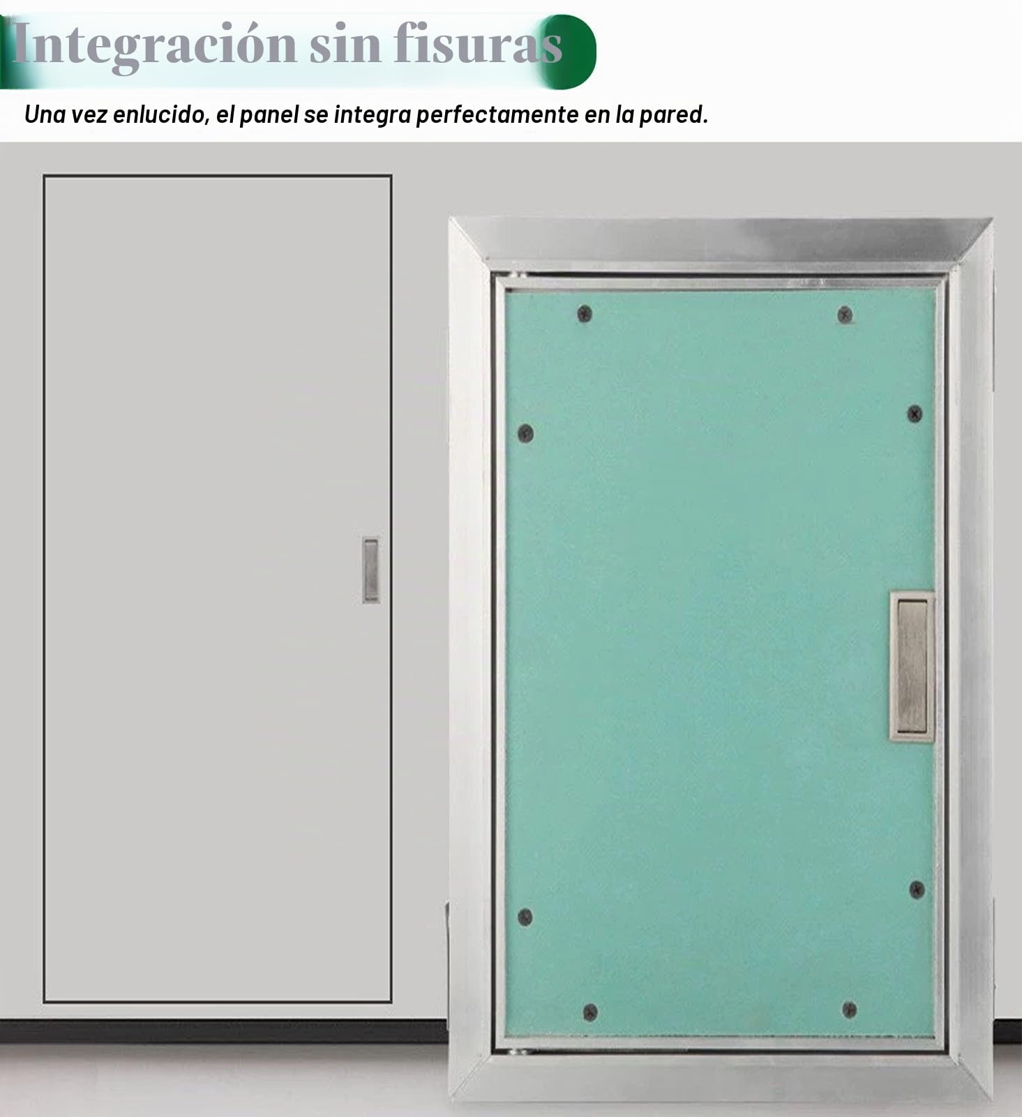 Puerta de Acceso con Marco de Aluminio de Montaje Enrasado, Panel de Acceso de Pared de Pladur Oculto para Tabique Seco, Trampilla de Inspección(35x95cm(14x37in))