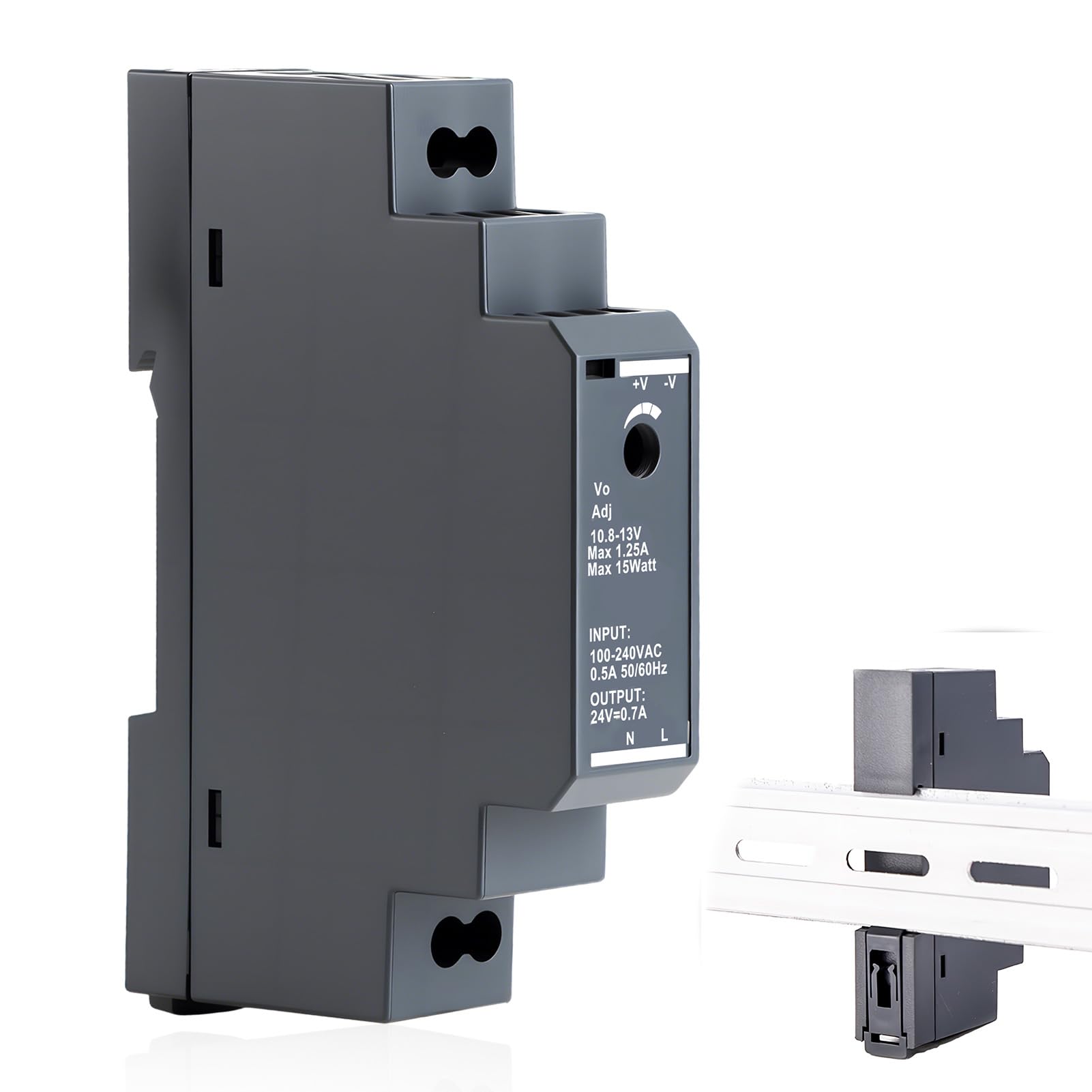 24V Dinrail Transformer Din Rail, 15W Switching Power Supply, for Ring Doorbell Transformer, Din Rail for Industrial Automation Equipment, Ring Door Bell System and More