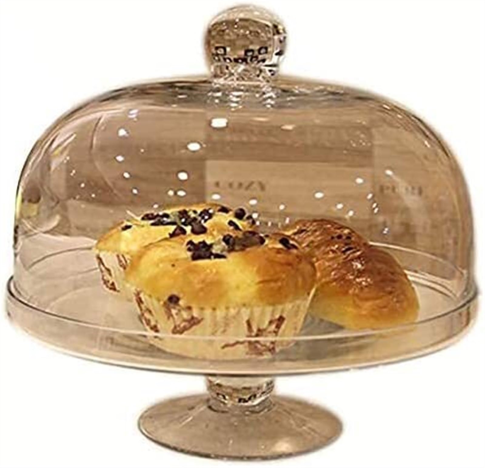 MDybf Soporte for Pasteles con cúpula de Vidrio Transparente for Pasteles, cúpulas for Alimentos, decoración de Flores, Tra a Prueba de Polvo (Size : 28.5 * 28.5 * 28cm)