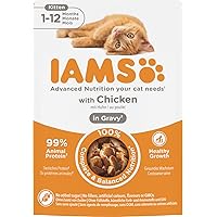 IAMS Delights Kitten cibo umido - Multipack di cibo per gatti con pollo in salsa