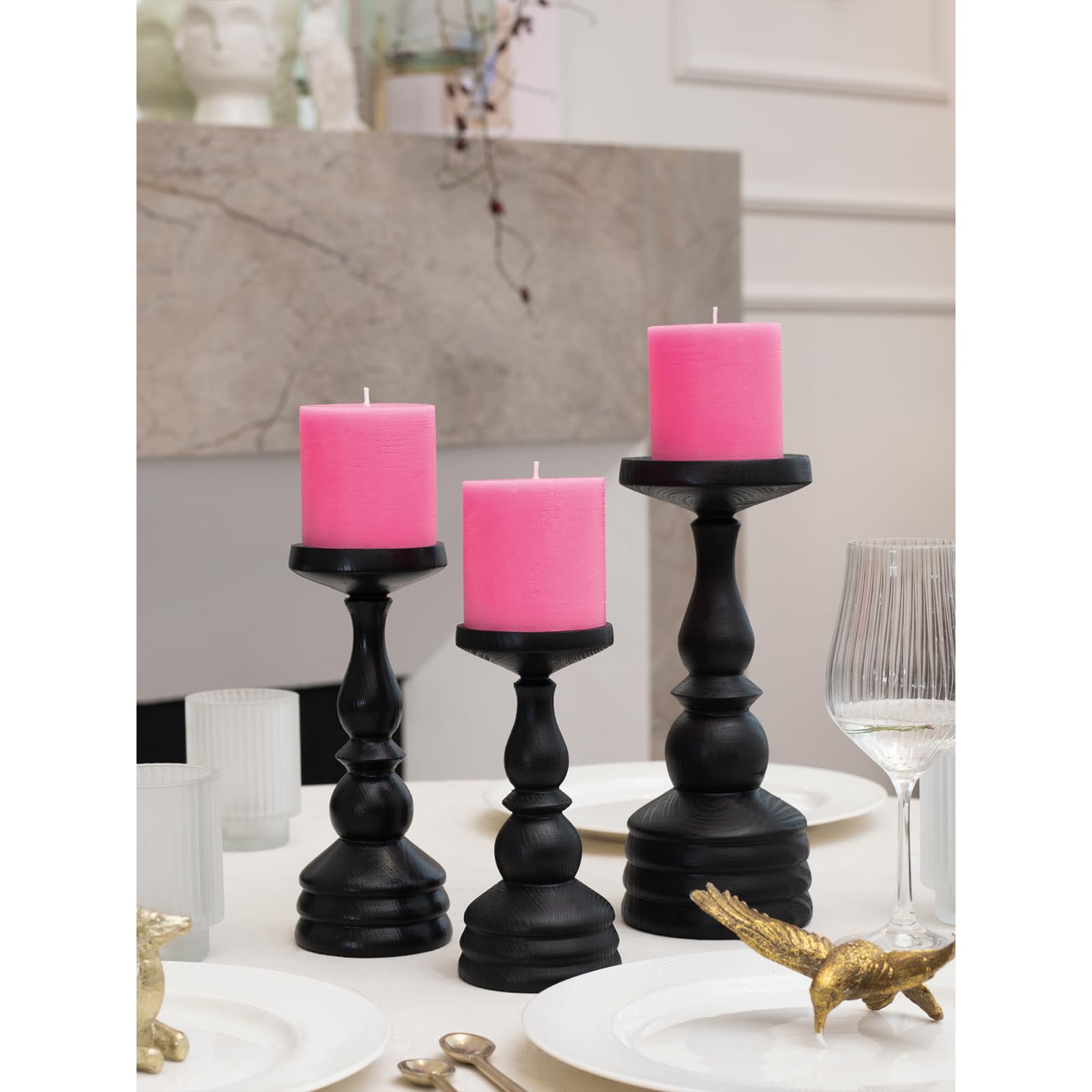 Amazon.co.jp: CANDWAX 3x3 ピラーキャンドル 3個セット – 装飾的な