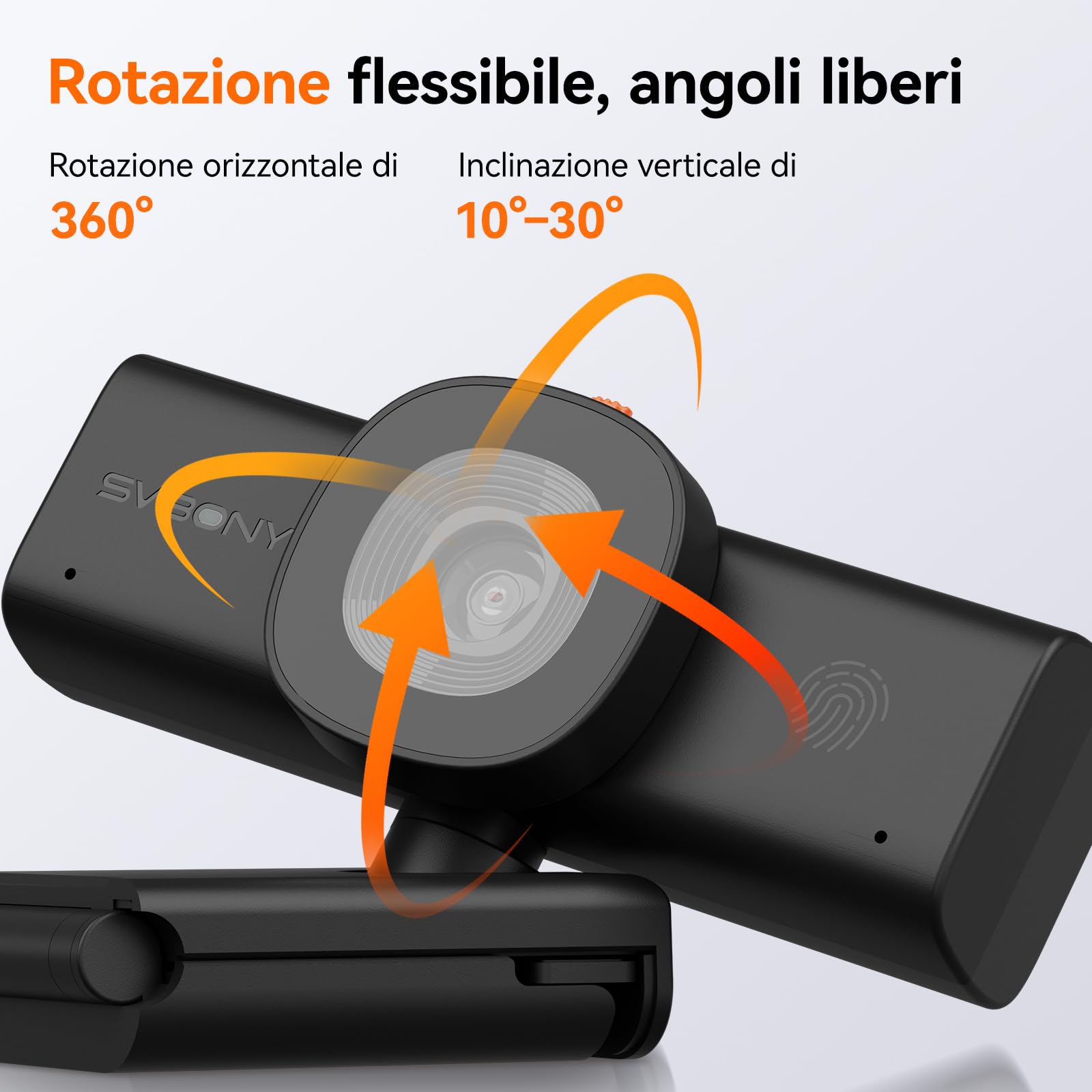 SVBONY 2K Webcam per Mac/PC, Doppi Microfoni Del Rumore AI, CAF Autofocus, Per Zoom e Lavoro para Windows MacOS Linux Soporta Video Calling Videoconferencia