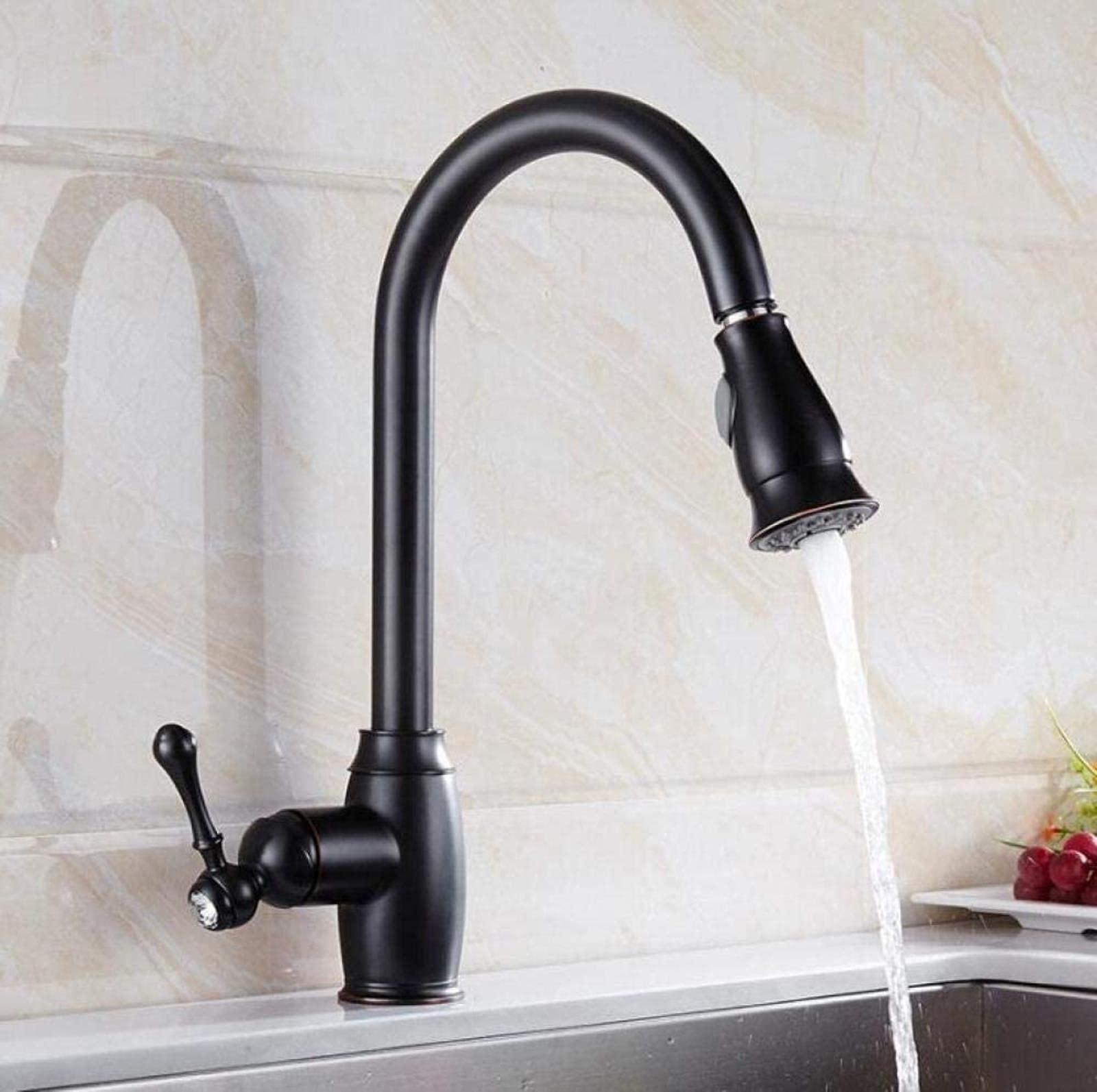 Robinet bronze huilé noir Nero pour mitigeur de salle de bain