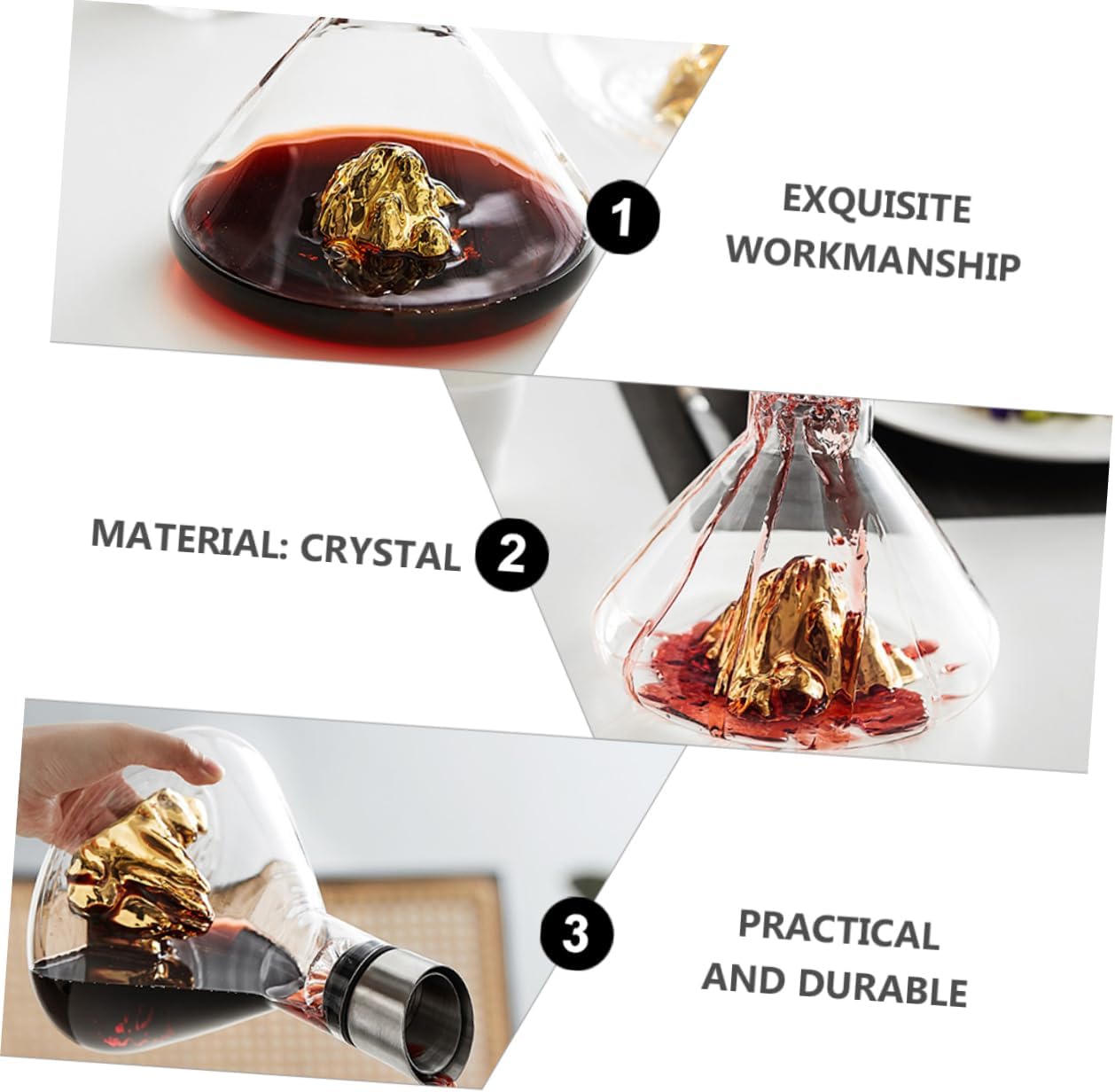 VICASKY Wine Decanter for Home Use Mild Material with Smooth Texture Practical Fast Aerator Enhancing Wine Flavor and Elegant Decoration