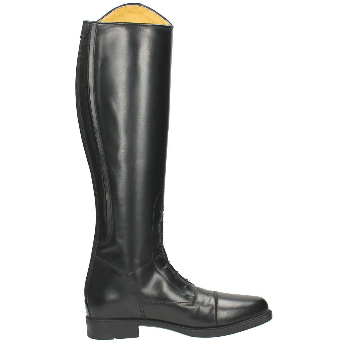 QHP Julia - Botas de equitación de piel para niños, color negro