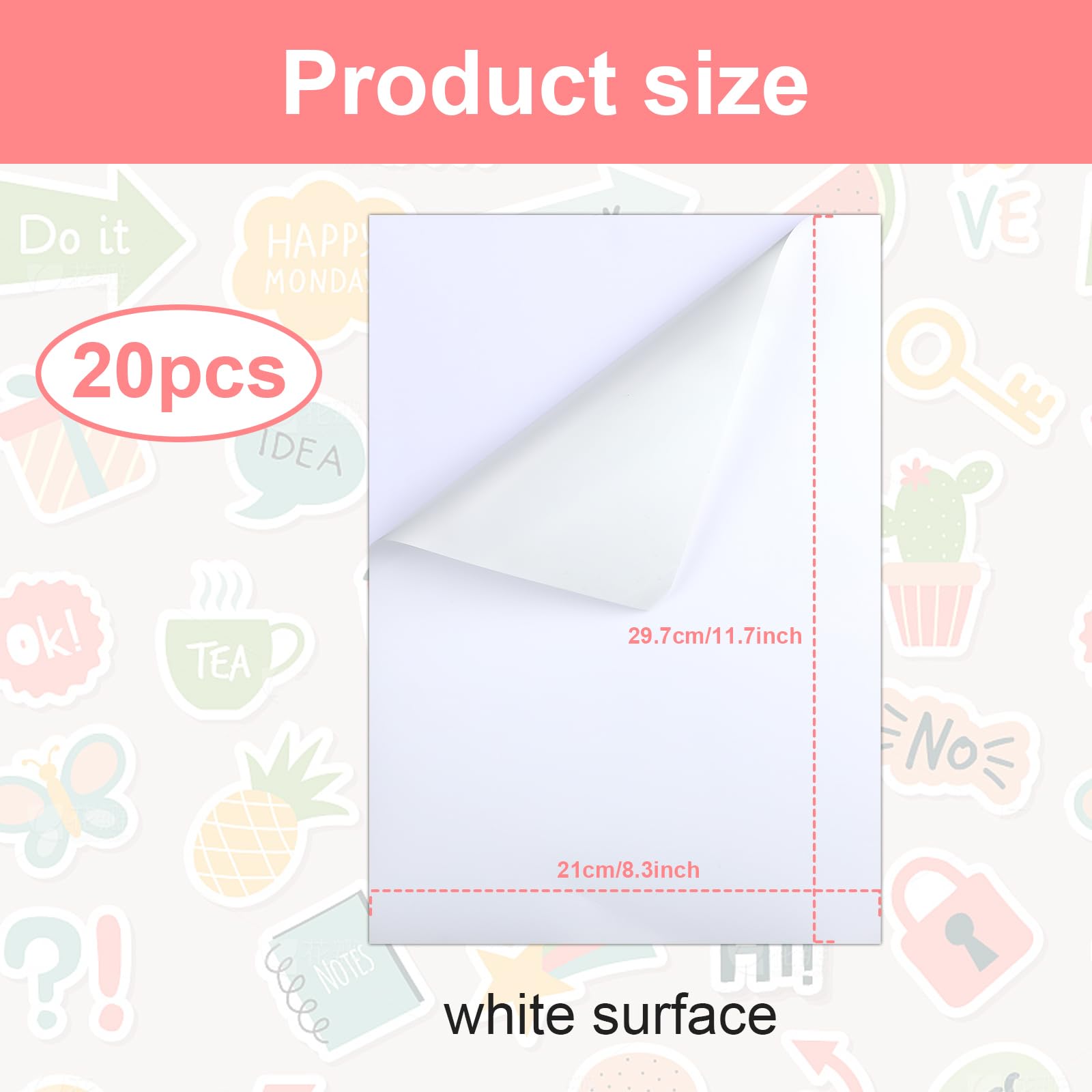 Stickerpapier Zum Selbst Drucken A4 KATLINNA 30 Stück Sticker Papier Zum  Bedrucken A4 Selbstklebende Folie Rub On Folie, image size:1600x1600