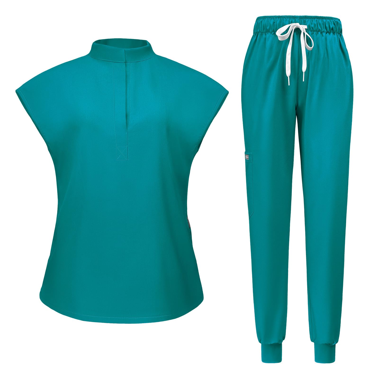Levao 2024 Newest Scrubs Set for Women, 6 Pocket Modern Medical Workwear Nurse Uniforms Set Scrub Top & Jogger Pants — view 13