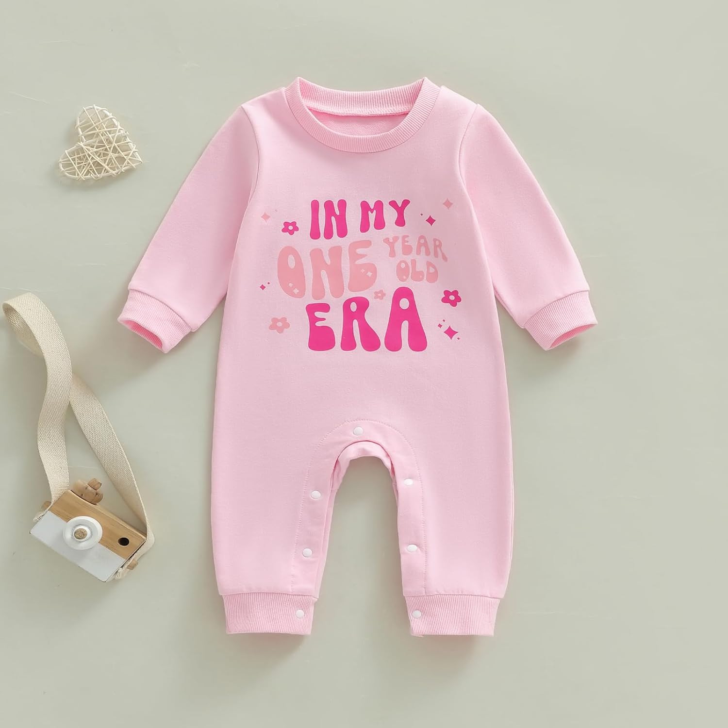 Cute Baby Girl Clothes Long Sleeve In My One Year Old Era First Birthday Outfit Romper Jumpsuit for Fall Spring - Image 4