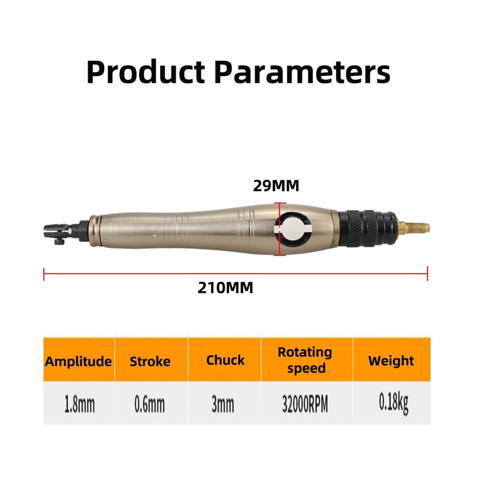 Kit de amoladora de aire comprimido Micro Máquina de corte y pulido de archivos alternativos neumática de archivo de aire ultrasónico con tubo silenciador a prueba de golpes