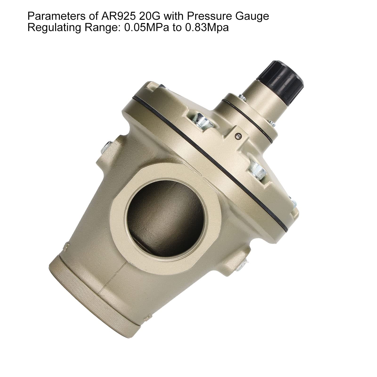 Zawór Redukcyjny Sprężonego Powietrza, Pneumatyczny Regulator Ciśnienia ze Stopu Aluminium DN50, Pokrętło Regulacji Ciśnienia, Uszczelnienie HNBR, do Sprężarek Powietrza Zbiorniki Suszarki