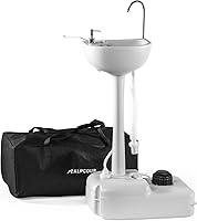Vista 1 de Alpcour Fregadero portátil para acampar – Estación de higiene de viaje para interiores y exteriores con lavabo, grifo para correr, dispensador