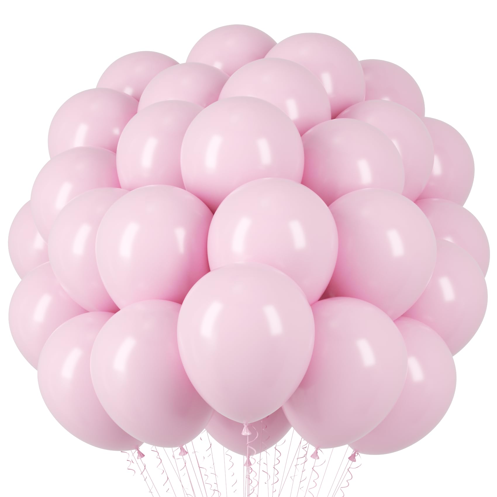 Voircoloria Light Pink Balloons, 66pack 12inch Pastel Pink Latex Party Balloons for Boys Girls Birthday Party, Baby Shower, Wedding, Gender Reveal,