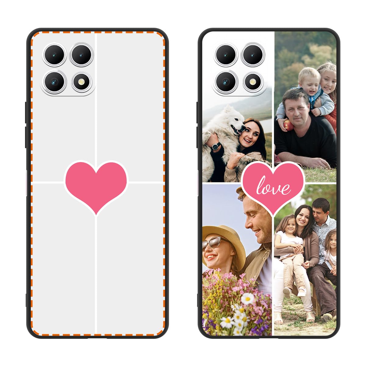 Klsify Custom Multi Photos Case for T-Mobile REVVL 7 5G Customized Your Own Personalized Image Text Picture Design Shockproof Protective Black Soft