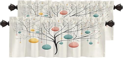 Miniatura 99 de Cenefas de cocina modernas con patrón de cobre marrón dorado para ventanas, cenefas opacas abstractas de marcas de arañazos y cortinas opacas