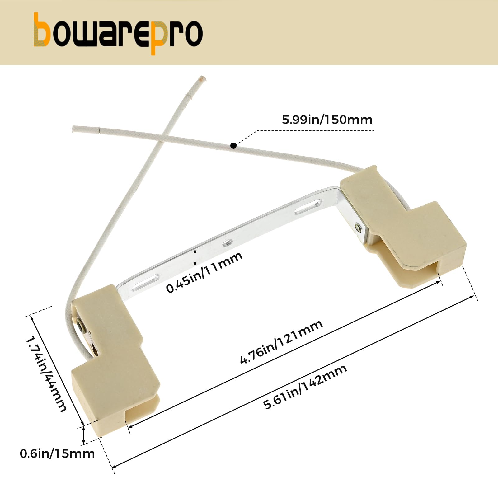 Bowarepro 118MM R7s Lamp Bulb Holder Socket, Double Ended Ceramic Light Bulb Base Holder - Image 2
