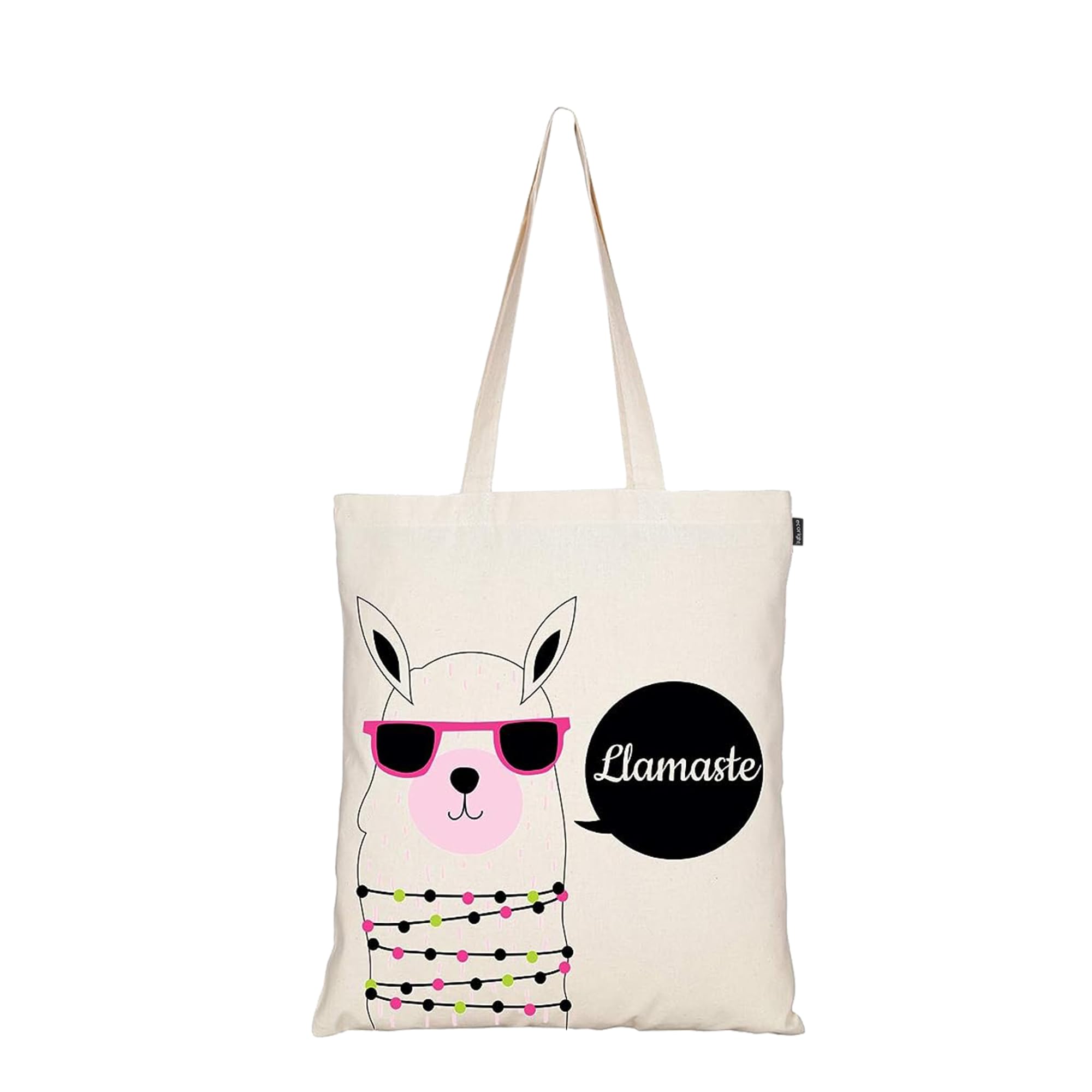 Eco Right Borsa Stoffa Shopper, Cotone Tote Bag, Borsa Donna, Borsa tote Tracolla cotone e tela con manici stampa, Borsa shopper riutilizzabile ecocompatibile lavabile
