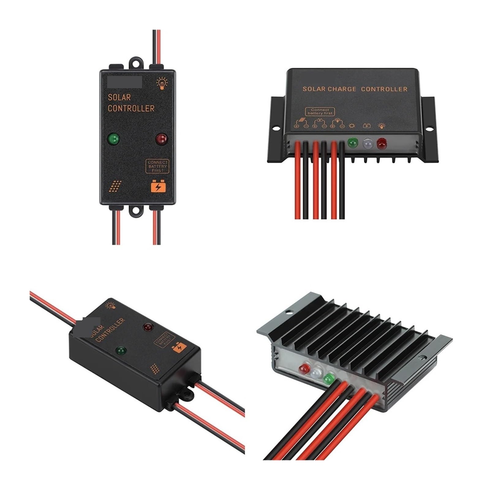 Kontroler ładowania słonecznego, 5A 6V/12V I 10A 12V/24V Regulator Ładowania Słonecznego Wodoodporny IP68 Praca Przez 24 Godziny Z Panelową Baterią Słoneczną(5A 6V 12V)