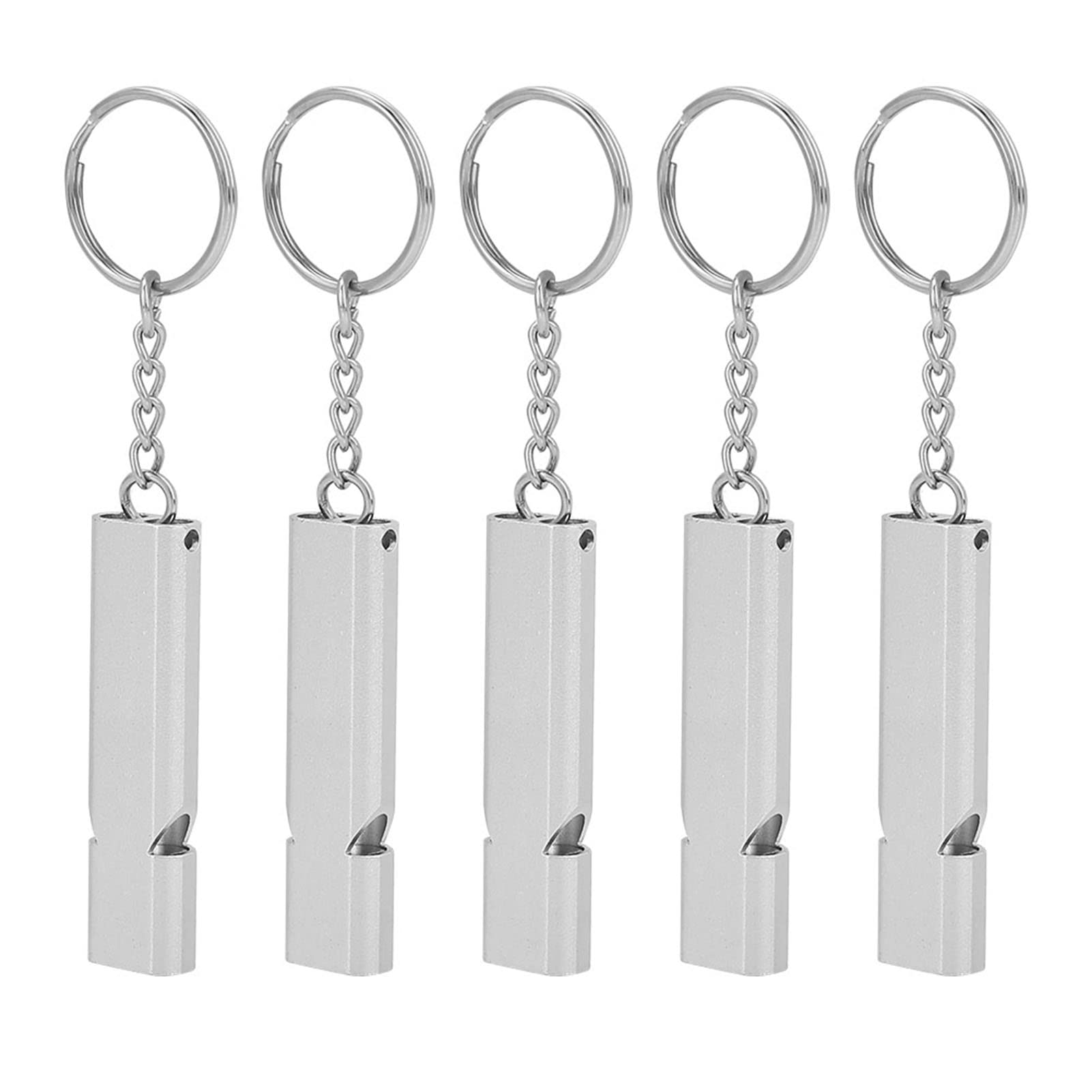 ZJchao Emergency Whistle, Aluminum Alloy with 5pcs Whistle Emergency Whistle for Outdoor Emergency (Silver)