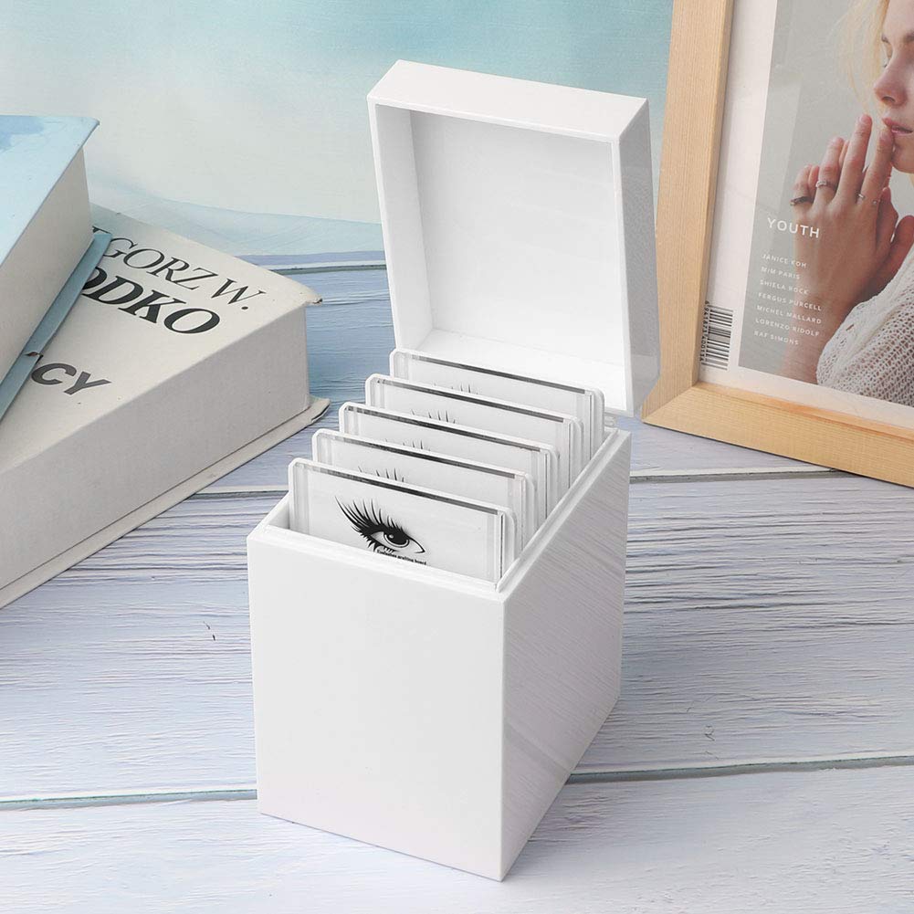 EMUKOEP Wimpern-Organizer 5 Ebenen, Transparente Acryl Aufbewahrungsbox für Künstliche Wimpern Wimpernverlängerungen Staubdichte Vitrine für Make-up Studio (17 x 14 x 11 cm)