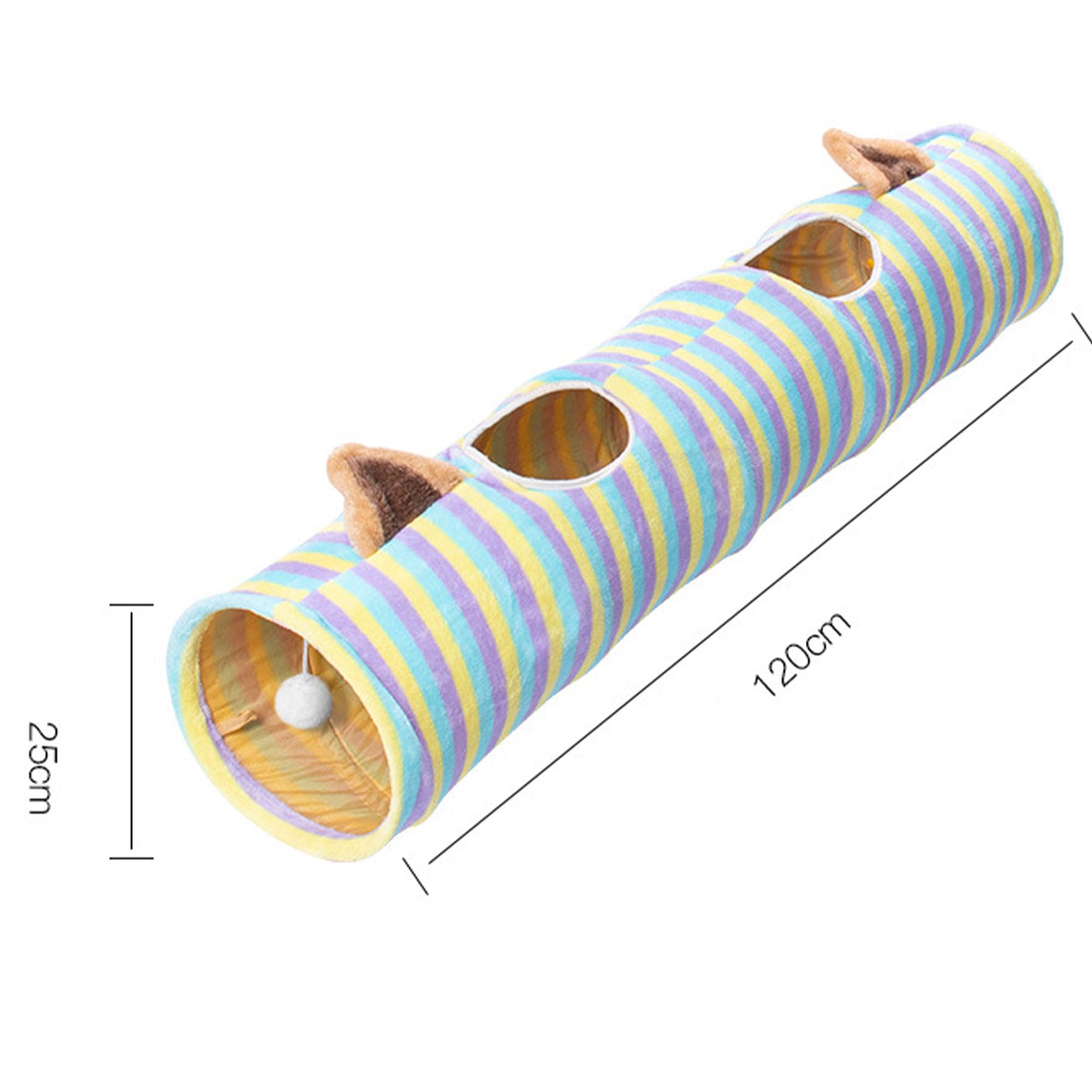 Túnel de Juguete para Gatos, Viene con Papel Sonajero, Apto para Cachorros y Conejos, Uso en Interior y Exterior (120cm)