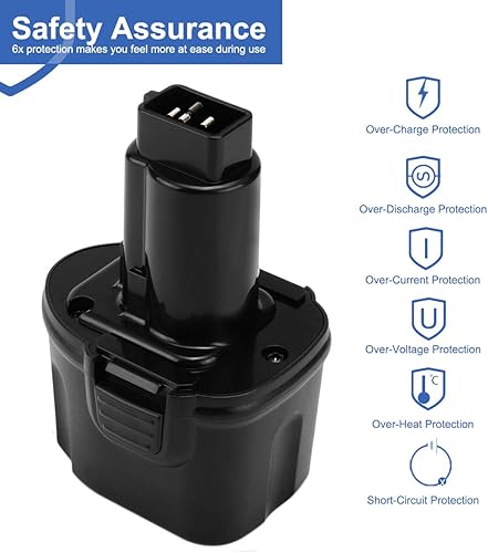 Miniatura 5 de Exmate Paquete de 2 baterías de repuesto Ni-MH de 7.2 V 3.5 Ah compatibles con Dewalt DW9057 DE9057 DE9085 DW920K DW920K2 DW925K DW925K2 DW968K