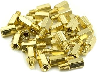 30Pcs M4x10mm+6mm Male to Female Thread Brass Hexagon Hex Standoff Spacer Pillars