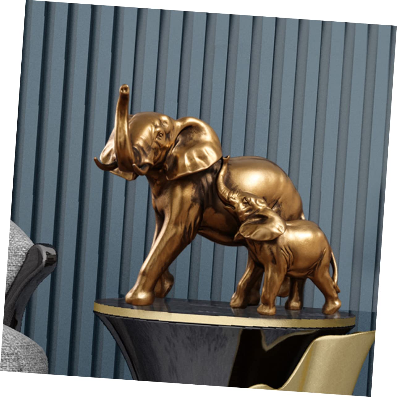 ABOOFAN Adorno de Elefante de Resina Café, Figura Creativa para Escritorio | 1 Pieza, Acabado de Color Natural, para Estudio y Oficina, Diseño Fino Forma de Elefante