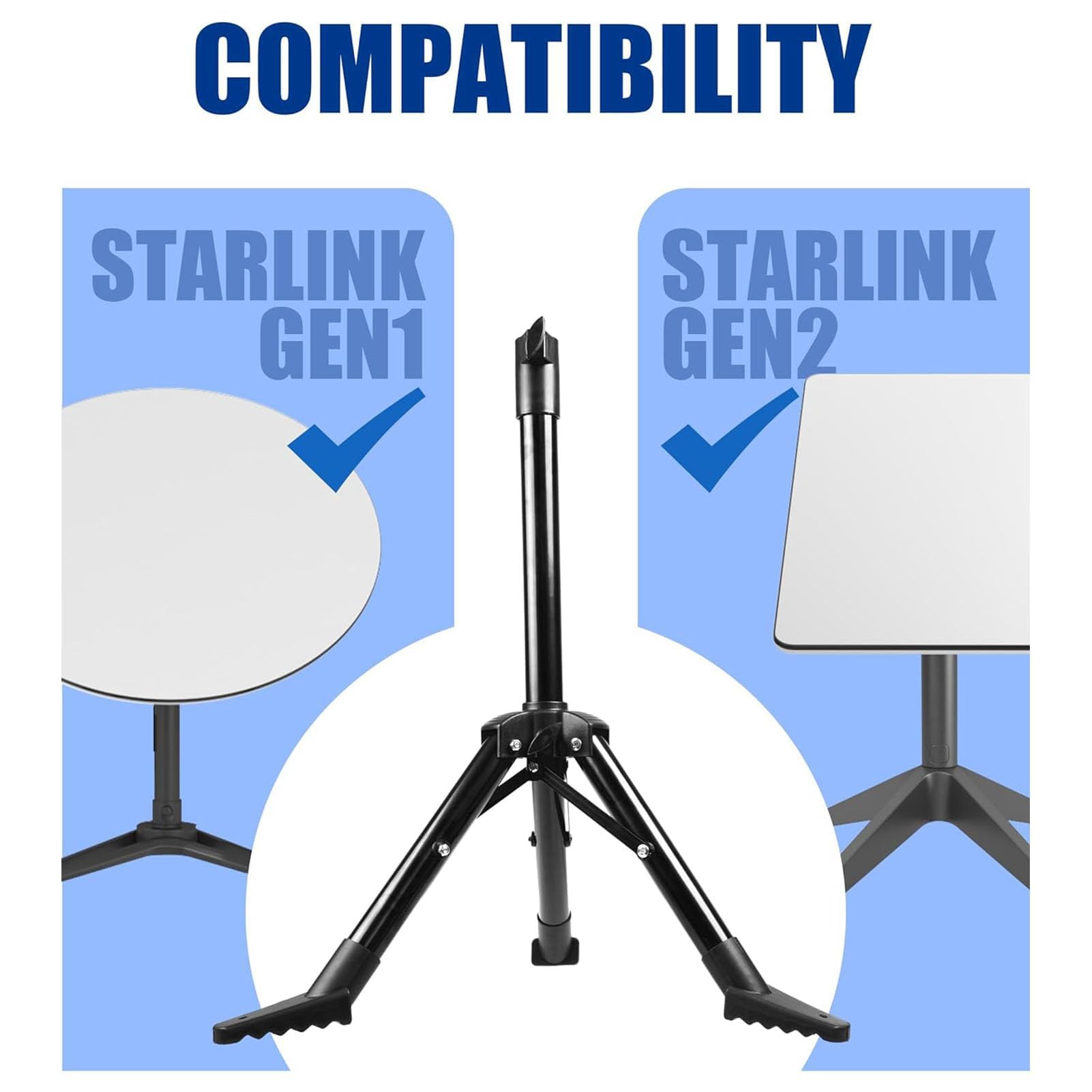 Trípode Plegable Antena Parabólica Soporte Estable Resistente Acero Inoxidable Compatible V1 V2 Ideal para Camping RV Instalación Techo