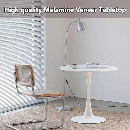 Miniatura 3 de Mesa de comedor de tulipán de 27.3 pulgadas, color blanco, perfecta para 2-4 personas, estilo moderno de mediados de siglo, parte superior redonda