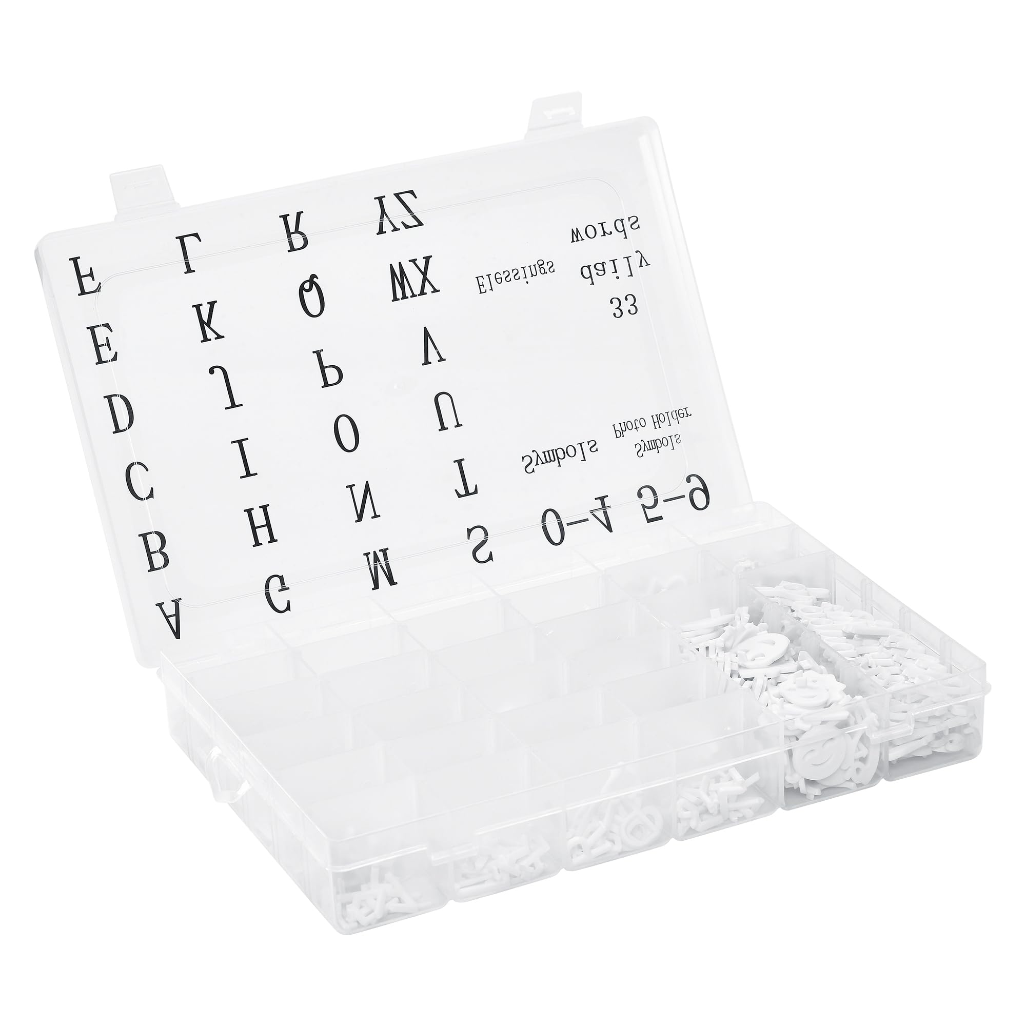 Pre-Cut Letters for Felt Letter Board, 739 Pieces Including Characters, Numbers, Symbols, Daily Words Cursive Letters with Sorting Tray for Changeable Plastic Bulletin Message Boards (White)