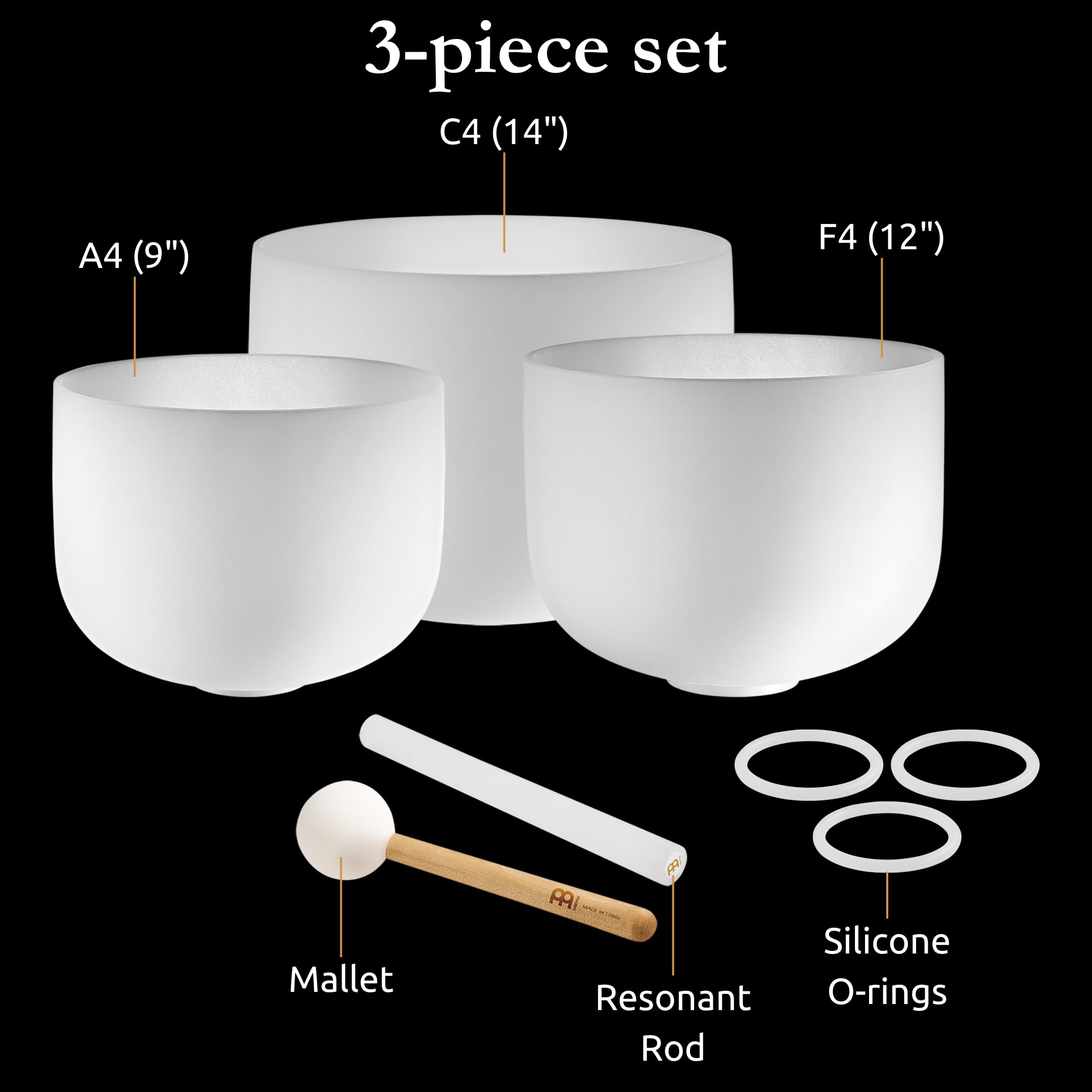 Amazon.com: Meinl Sonic Energy Crystal Singing Bowl 3-pc Set with
