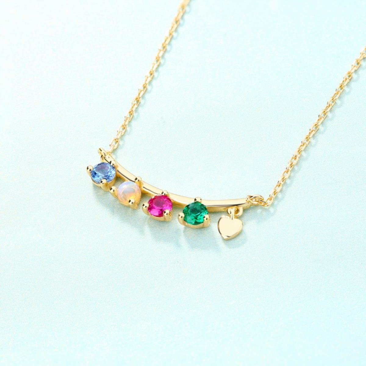 Colgante de ópalo Natural Cadena de clavícula S925 Plata de Ley 9K Oro Rojo Azul Espinelas Collar de Piedras Preciosas para Mujer Joyería