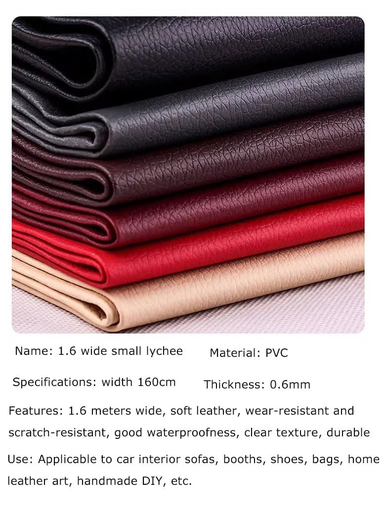 Tejido de imitación de cuero, Sábanas de piel sintética PU, elásticas, for tapicería sofá bricolaje, multicolor, 1,6 x (1-10) m(Khaki Grey,1.6X8m)